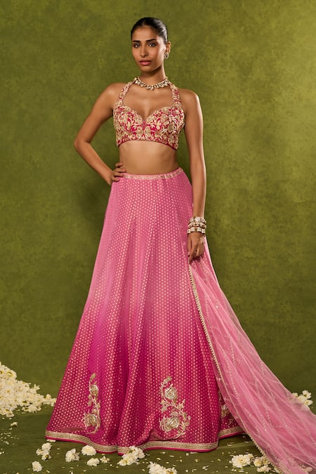 Chamee & Palak Inara Floral Motif & Ombre Lehenga Set 