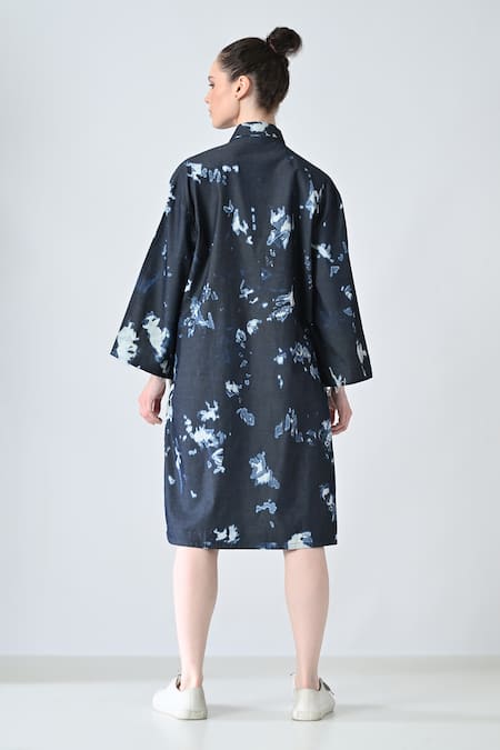 Samant Chauhan Ink Abstract Printed Shirt Dress 
