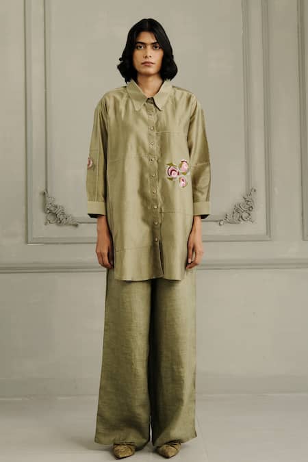 Arcvsh By Pallavi Singh Hand Embroidered Shirt & Pant Set