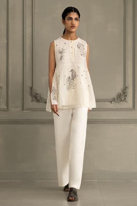 Arcvsh By Pallavi Singh Hand Block Print Top & Pant Set 