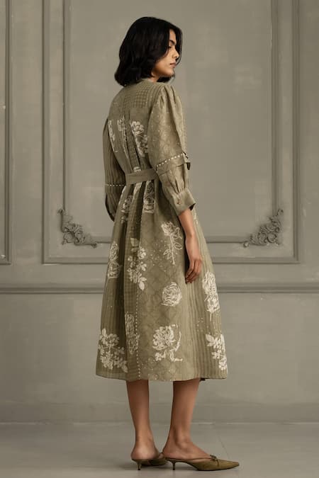 Arcvsh By Pallavi Singh Hand Block Print Dress 