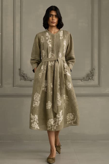 Arcvsh By Pallavi Singh Hand Block Print Dress 