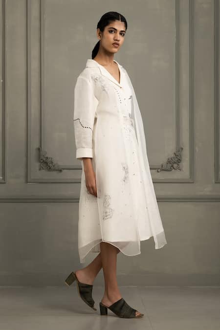 Arcvsh By Pallavi Singh Hand Block Print Linen Dress  