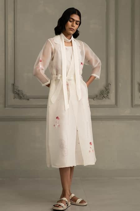 Arcvsh By Pallavi Singh Hand Block Print Jacket & Dress Set 