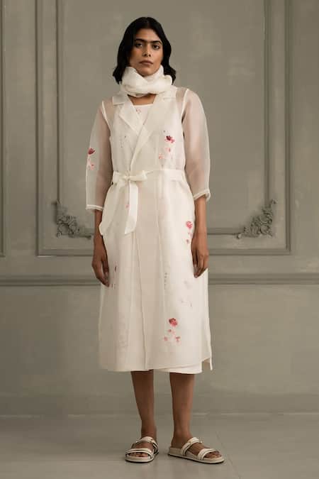 Arcvsh By Pallavi Singh Hand Block Print Jacket & Dress Set 