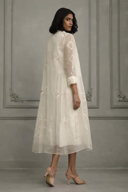 Arcvsh By Pallavi Singh Hand Embroidered Jacket & Dress Set 