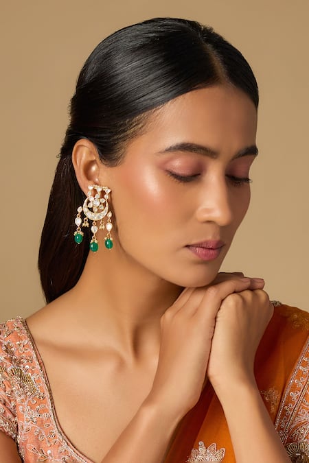 Karisa Designs Phool Moissanite Drop Earrings 