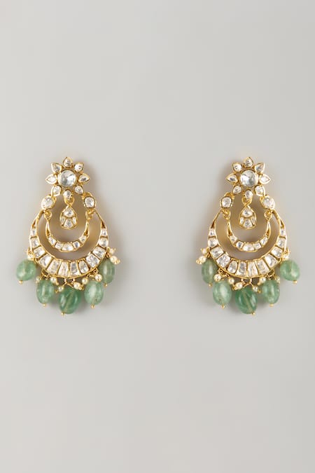 Karisa Designs Floral & Bead Drop Chandbali Earrings 