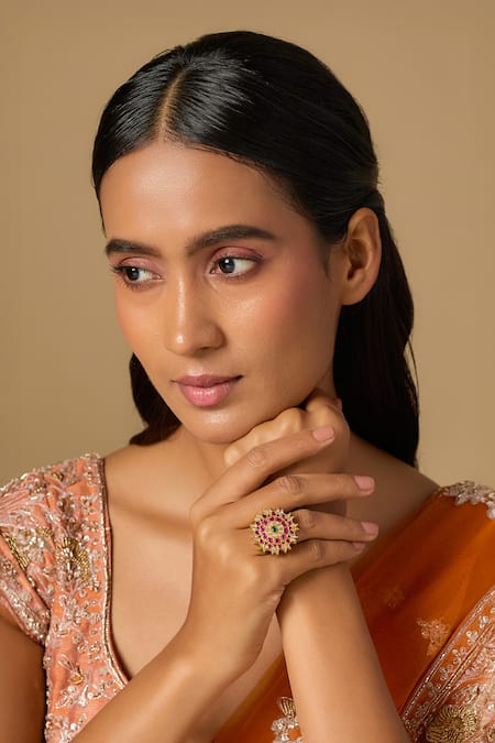 Karisa Designs Dovi Floral Studded Ring 