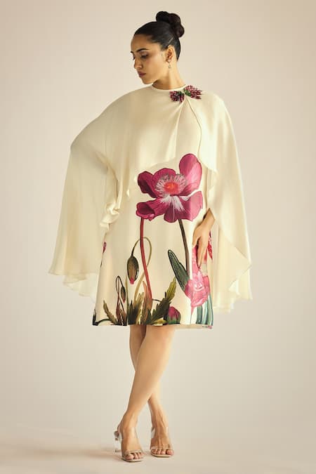 Neetiandmudita Marble Bloom Print Dress 