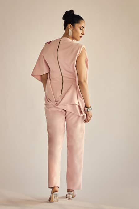 Neetiandmudita Placed Embroidered Top Pant Set 