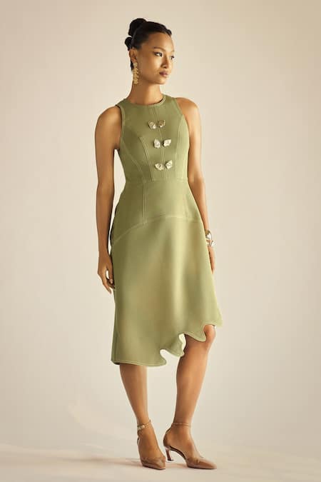 Neetiandmudita Stud Embellished Dress 