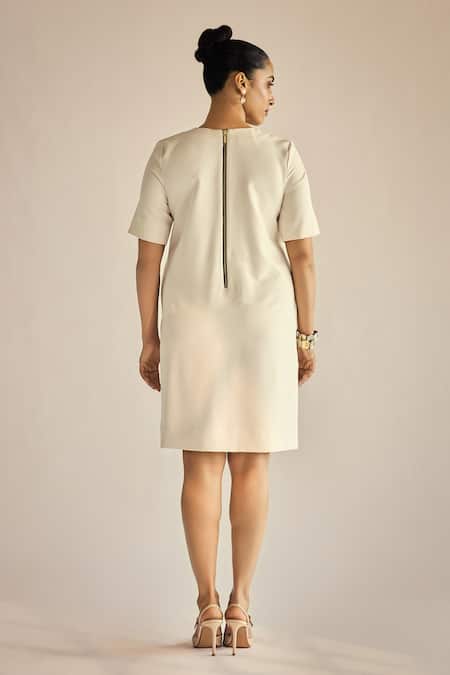 Neetiandmudita Floral Applique Short Dress 