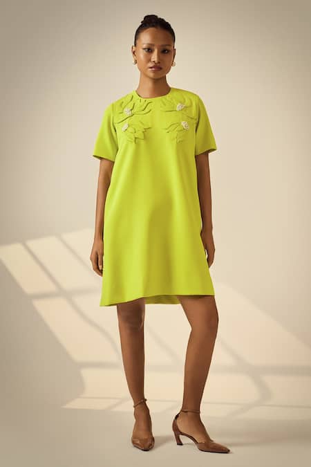 Neetiandmudita Tonal Applique Dress 