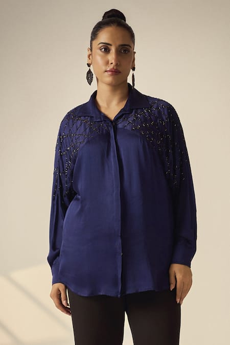 Neetiandmudita Tonal Embellished Shirt 