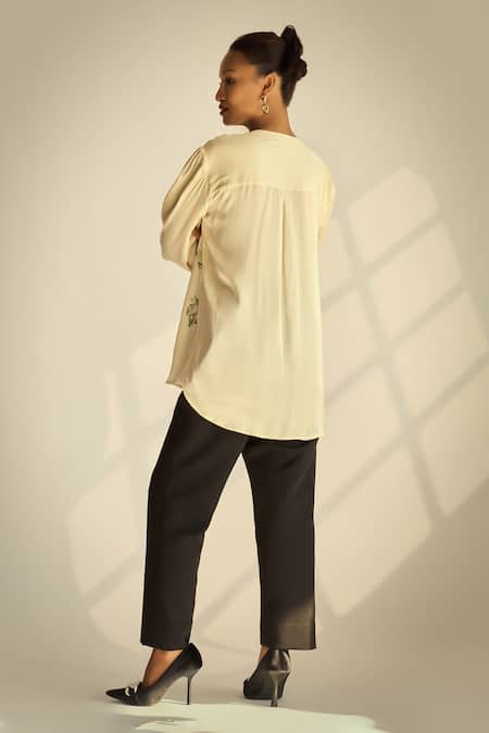 Neetiandmudita Floral Embellished Shirt 