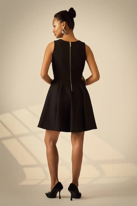 Neetiandmudita Contrast Applique Short Dress 