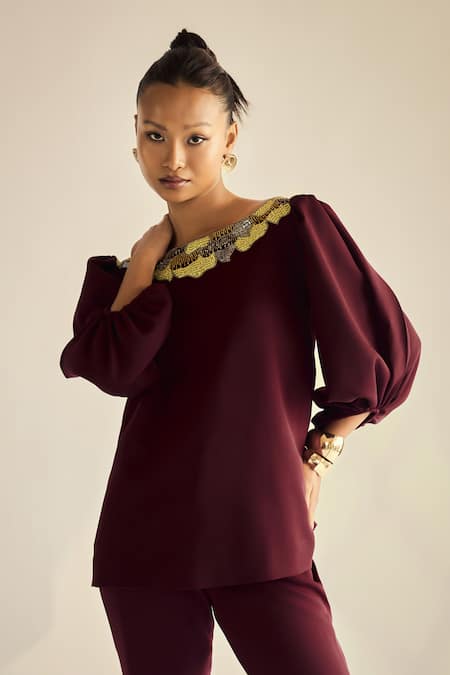 Neetiandmudita Placed Embellished Top 