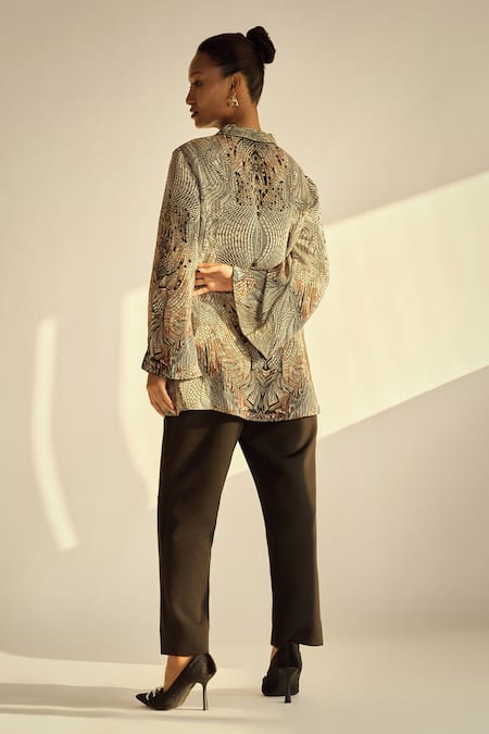 Neetiandmudita Mosaic Mist Print Top 