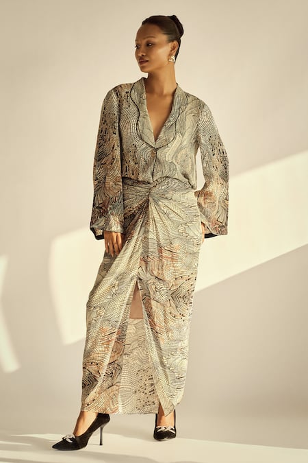 Neetiandmudita Mosaic Mist Skirt 