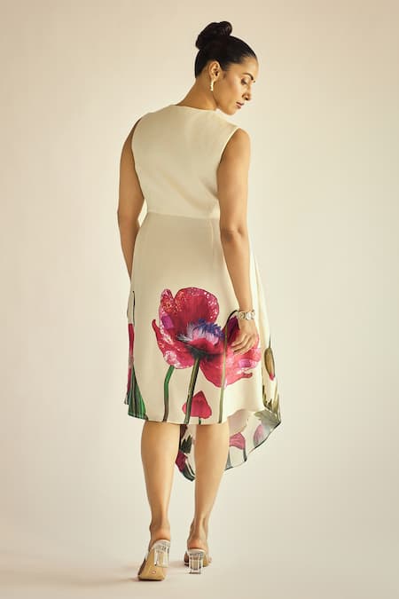 Neetiandmudita Marble Bloom Print Dress 