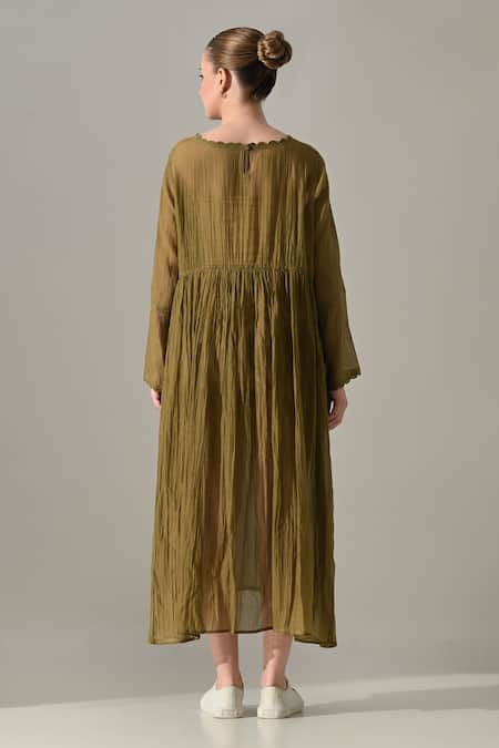 Samant Chauhan Olive Button Down Dress 