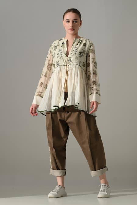 Samant Chauhan Botanical Print Kurta & Trouser Set 