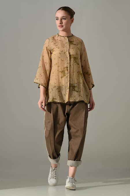 Samant Chauhan Botanical Print Shirt & Trouser Set 