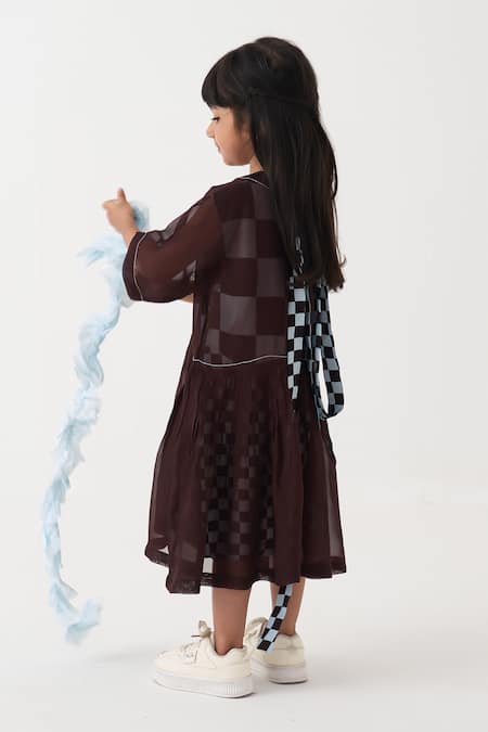 Three Checkered Yoke Dress