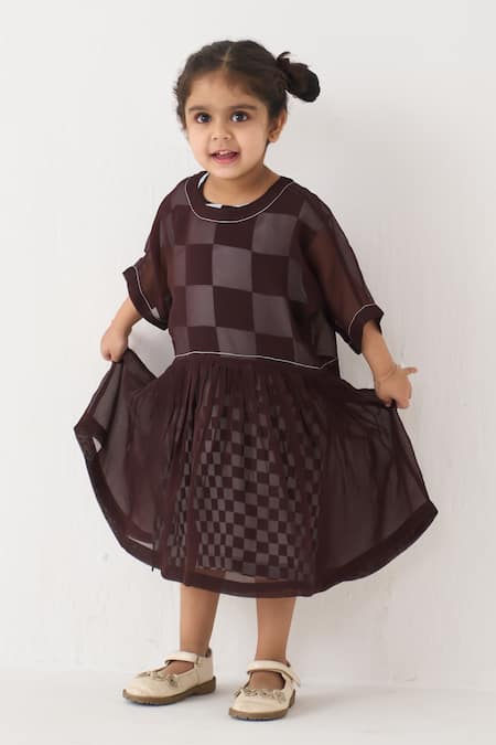 Three Checkered Yoke Dress