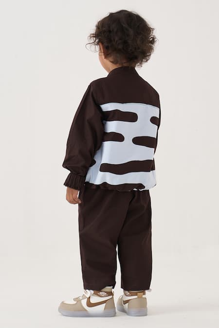 Three Abstract Pattern Bomber Jacket & Pant Set 