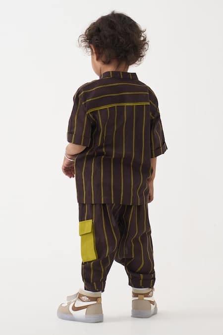 Three Stripe Pattern Shirt & Pant Set 
