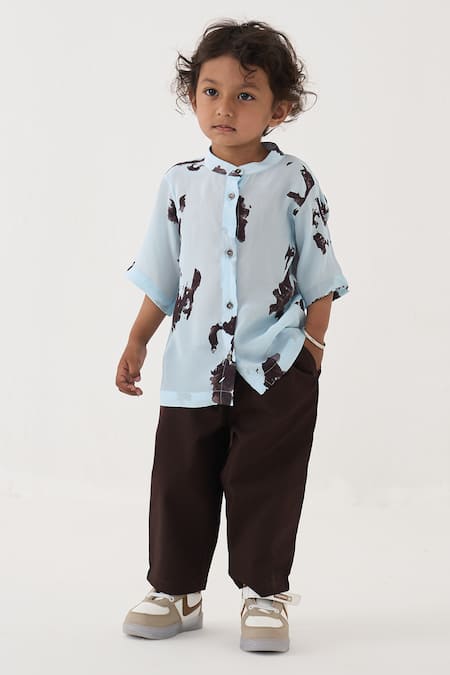 Three Abstract Pattern Shirt & Pant Set 
