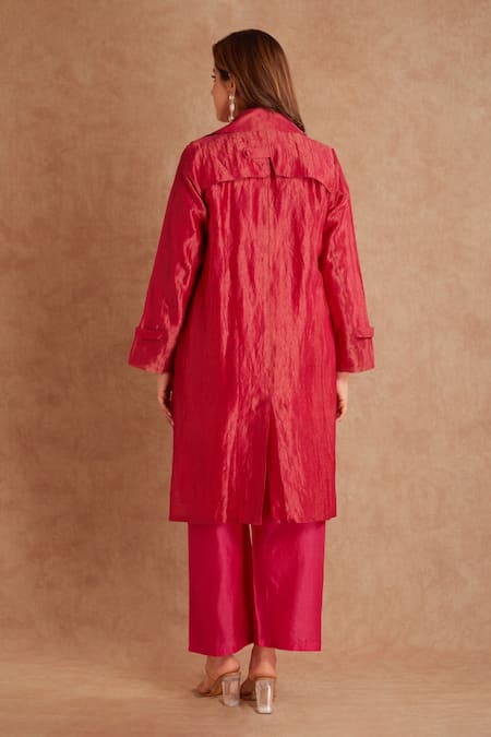 Priya Chaudhary Chanderi Kurta Set With Jacket 