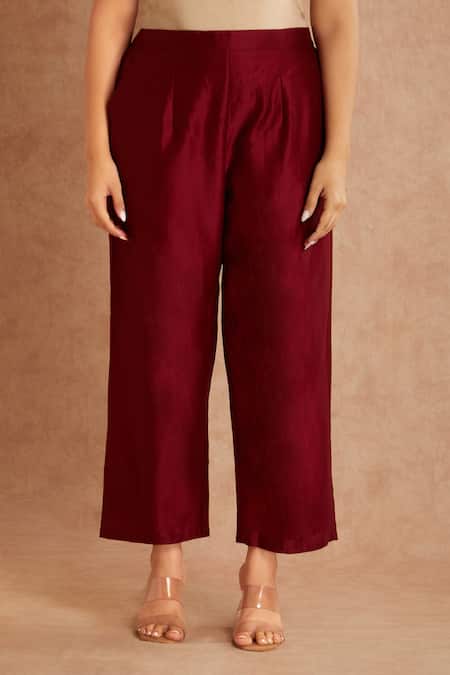 Priya Chaudhary_Red Tissue, Chanderi Overlay Jacket Tunic Set _Online_at_Aza_Fashions