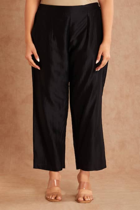 Buy_Priya Chaudhary_Brown Tissue, Chanderi Kaftan And Pant Set _Online_at_Aza_Fashions