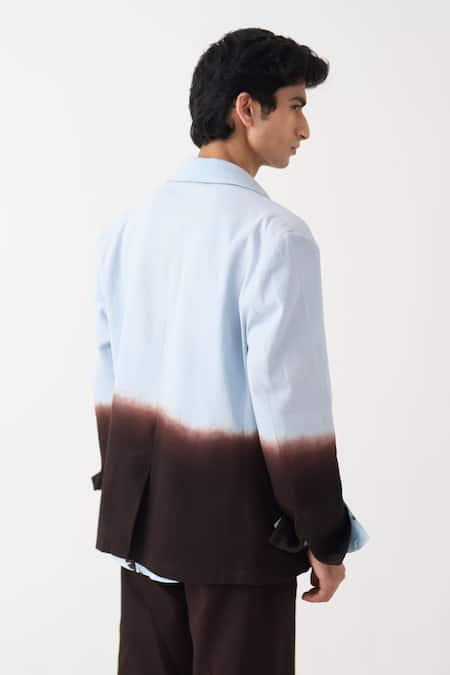 Three Dip-Dye Denim Blazer 