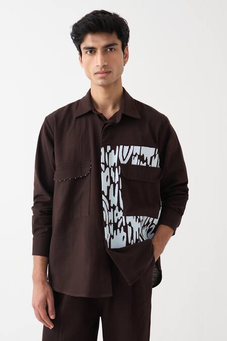 Three_Brown Denim Pant _at_Aza_Fashions