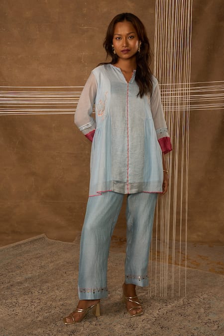 Himani Punatar Peacock Motif Long Top & Pant Set 