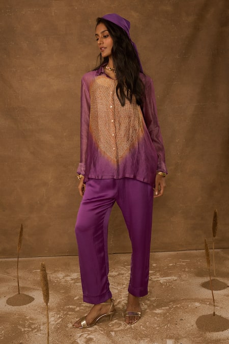 Himani Punatar Shibori Heart Tissue Shirt Pant Set 