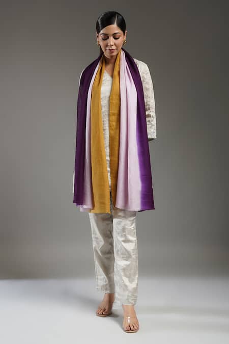 SHAZA Ziana Color Block Cashmere Stole 