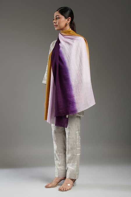 SHAZA Ziana Color Block Cashmere Stole 