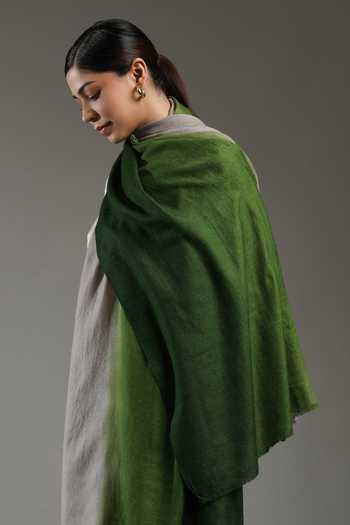 Buy_SHAZA_Green Ziana Cashmere Stole_Online_at_Aza_Fashions