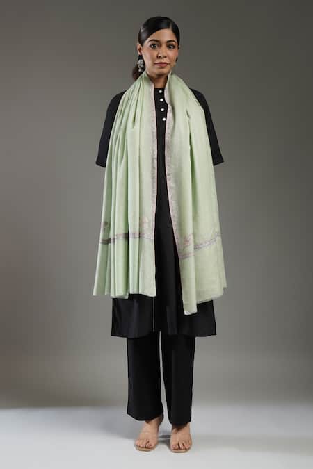 SHAZA Needle Embroidery Handloom Pashmina Shawl 