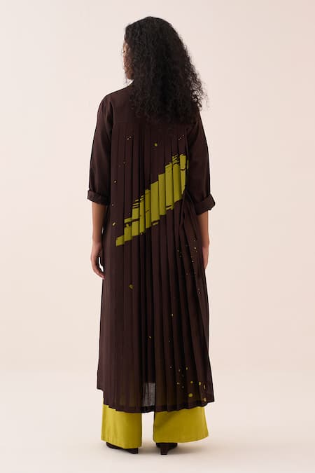 Three Back Pleated Jacket Set 