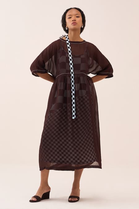 Three Organza Crepe Silk Dress & Slip Set 