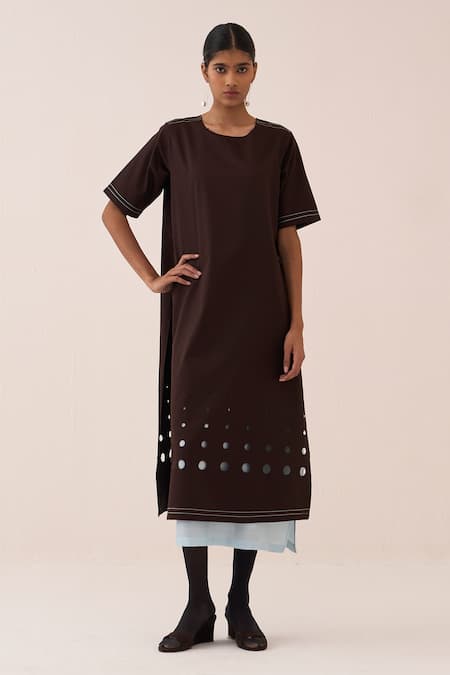Three Cotton Poplin Double Layer Dress 