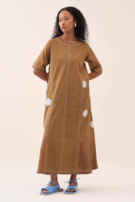 Three Polka Cotton Poplin Dress 