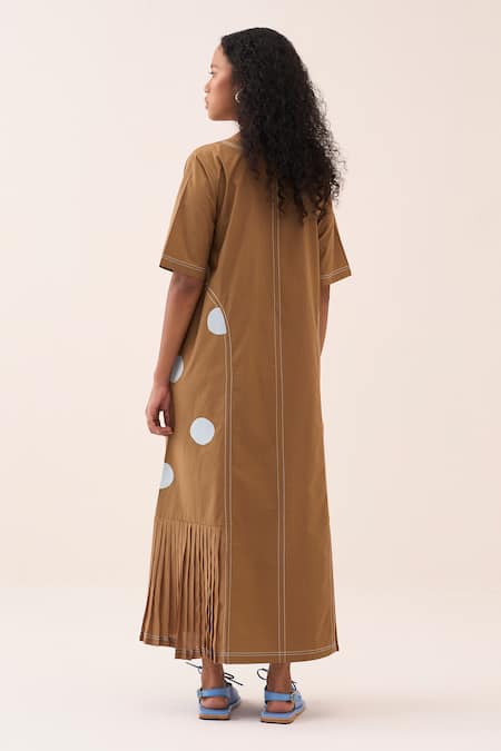 Three Polka Cotton Poplin Dress 