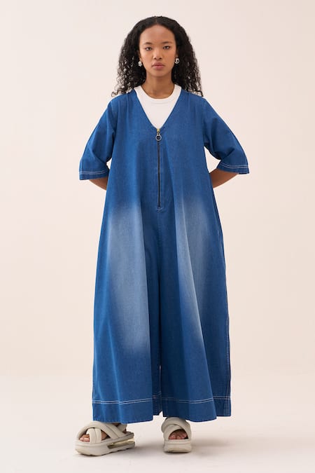 Three Denim Loose-Fit Jumpsuit 